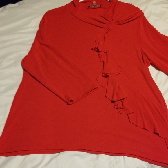 Cable & Gauge Tops - Cable & Gauge Red Long Sleeve 1X Top